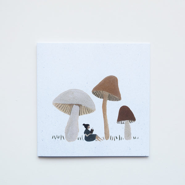 ‘A Quiet Place To Read’ by Gemma Koomen is a greeting card printed in the UK featuring one of her beautiful illustrations painted in gouache and ink.