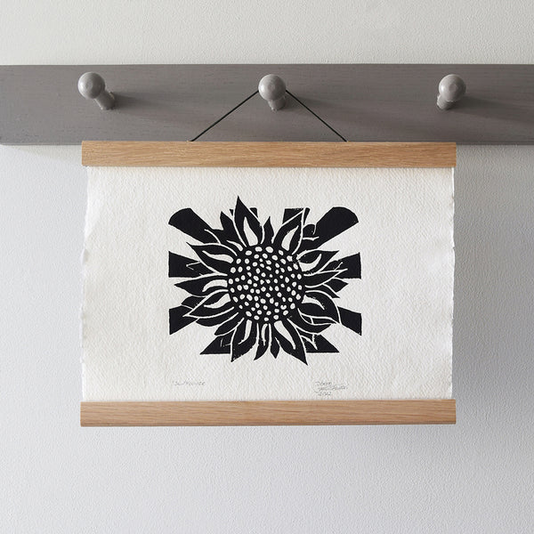 'Sunflower' Charity Art Print - A original linocut handcrafted and hand printed by artist Dorte Januszewski. All profits from each art print will be donated to the Disasters Emergency Committee, Ukraine Humanitarian Appeal.
