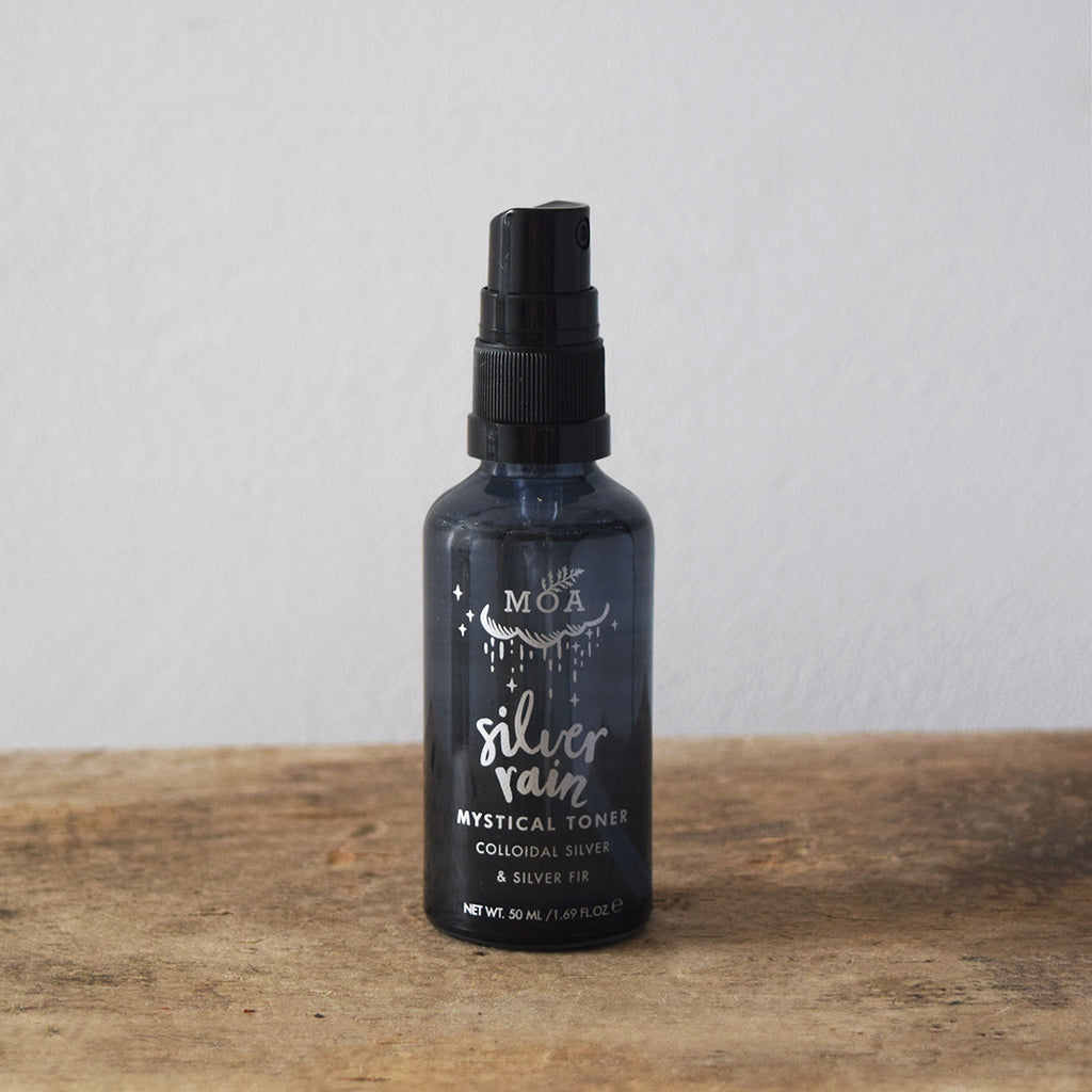 100% Natural and Organic Skincare by MOA - Magic Organic Apothecary - Vegan and Cruelty Free - Silver Rain Mystical Toner is like a refreshing rain shower.