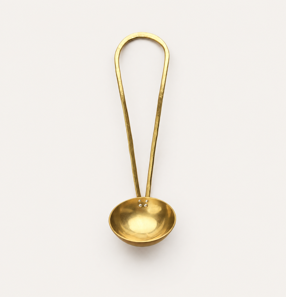 Handmade brass and silver coffee scoop by raz|maker