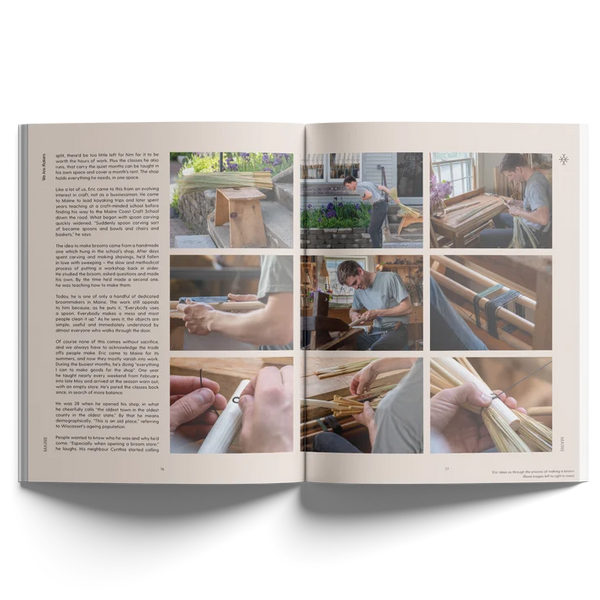 Broommaker Eric McIntyre at work featured in We Are Makers Edition Nineteen in Maine