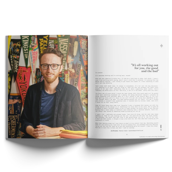 Maker Joe Brookes featured in the MAKE IT section of We Are Makers Edition Nineteen