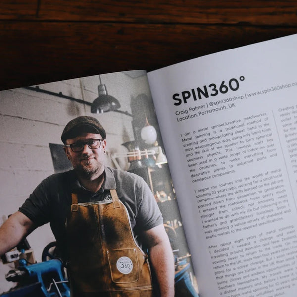 Maker profile from We Are Makers Edition Three featuring a maker in their workshop