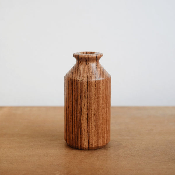 Handcrafted olive ash wooden mini vase by Selwyn House