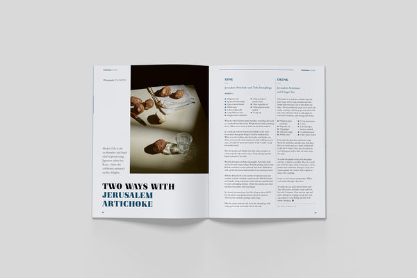 Open pages from Bloom Issue Seven featuring Jerusalem artichoke recipes