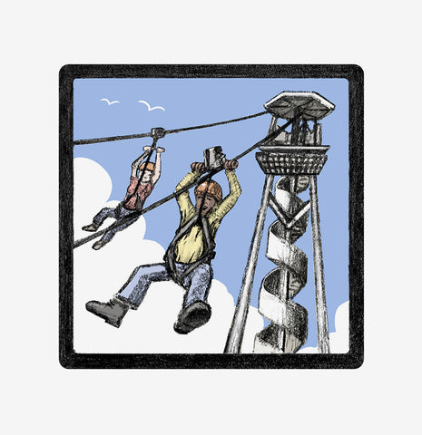 ‘Brighton Zip’ is part of the ‘Brighton Icons’ collection. A series of limited edition art prints numbered 1 to 75 signed by the artist Malcolm Trollope-Davis and produced as an A3 giclee print.