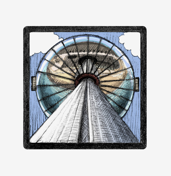 ‘Brighton i360’ is part of the ‘Brighton Icons’ collection. A series of limited edition art prints numbered 1 to 75 signed by the artist Malcolm Trollope-Davis and produced as an A3 giclee print. British Airways i360 is a 162 m observation tower on the seafront of Brighton, East Sussex, England at the landward end of the remains of the West Pier.