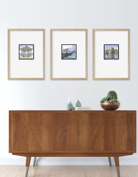 ‘Brigh‘Brighton Icons’ limited art print collection. A series of limited edition art prints numbered 1 to 75 signed by the artist Malcolm Trollope-Davis and produced as an A3 giclee print.