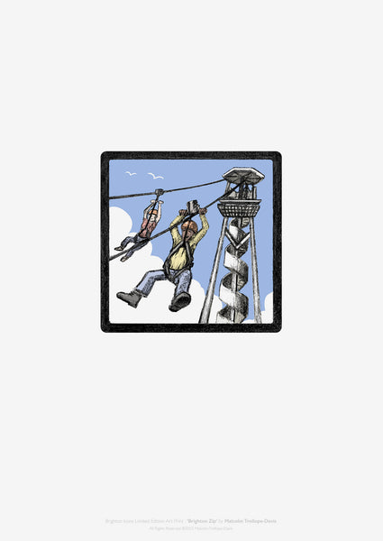 A3 Brighton Zip limited edition fine art print by Malcolm Trollope-Davis