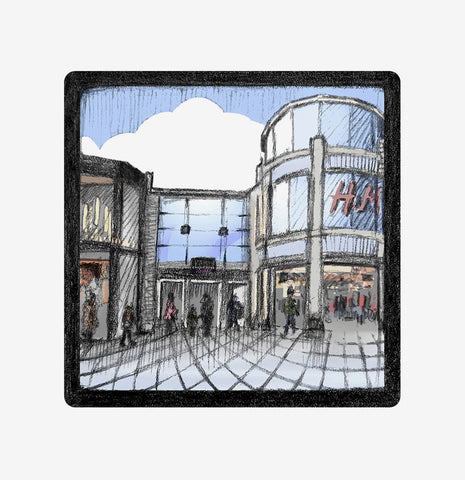 Churchill Square Brighton limited edition fine art print by Malcolm Trollope-Davis