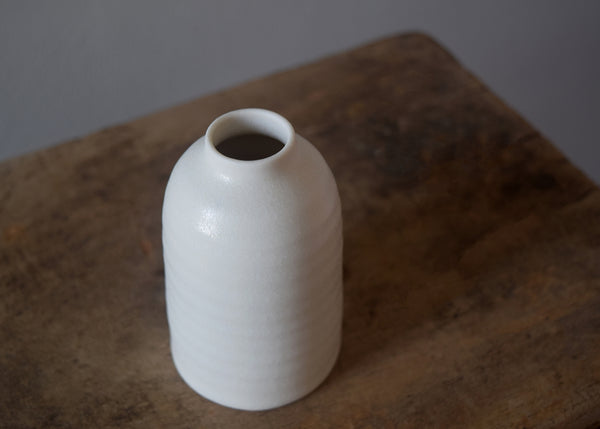 Chalk porcelain bud vase by KT Robbins Ceramics