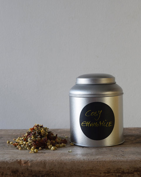 Cosy Chamomile herbal infusion - Unwind with this warm and comforting hand blended infusion, packed with herbs carefully chosen for their ability to relax your body and soothe your mind. All ingredients are ethically sourced and fairly traded.
