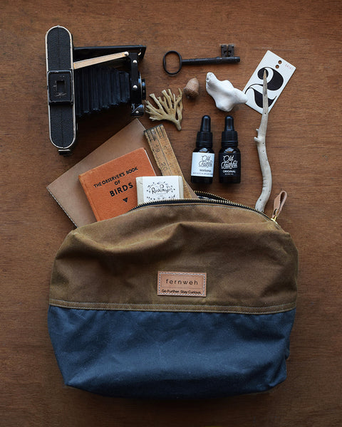 Designed and handcrafted in a seaside studio in Aberdeen, this classic and practical waxed cotton Dopp Kit Travel Bag, is perfect for storing your travel essentials and grooming products securely when out on your everyday adventures and travels. 