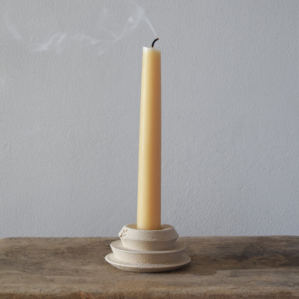 Hand-thrown stoneware candle holder by Windmill Pottery