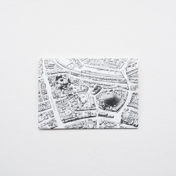 'Lewes Map' greeting card features a section of the original pencil drawings of the Lewes Map by Malcolm Trollope Davis.