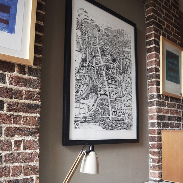 This is a Lewes Map limited edition print hand drawn by Malcolm Trollope-Davis.