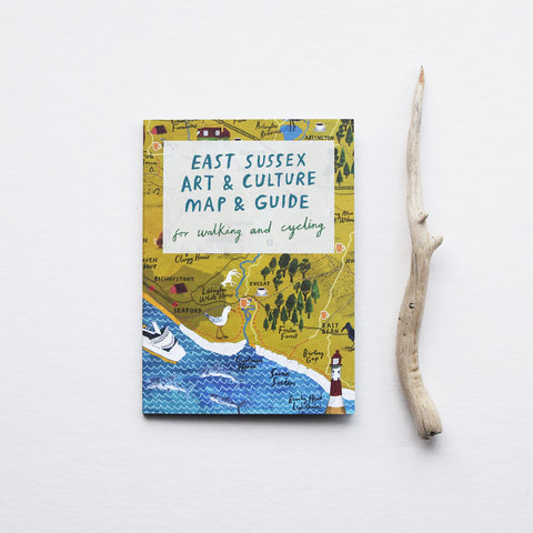 We love this East Sussex Art & Culture Map & Guide for walking and cycling with beautiful illustrations by Benjamin Phillips! The focus of this lovely little fold out map and guide is East Sussex and includes the South Downs, Brighton, Lewes and Newhaven showing the usual mix of outdoor activities and cultural sites.   