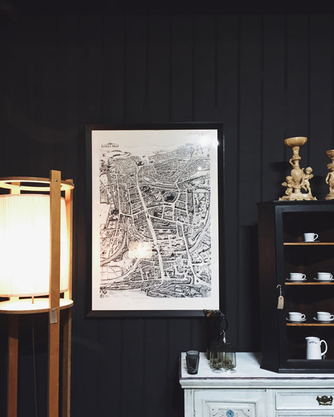 This is a Lewes Map limited edition print hand drawn by Malcolm Trollope-Davis.