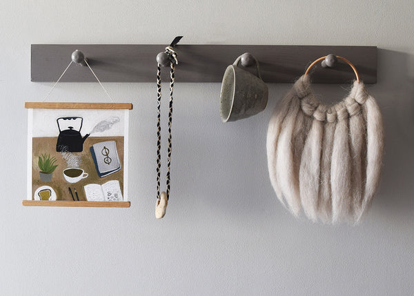 Quiet Morning’ art print by Gemma Koomen displayed in a wooden frame alongside a hanging