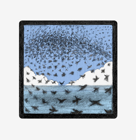 Starling Murmurations Brighton limited edition fine art print by Malcolm Trollope-Davis