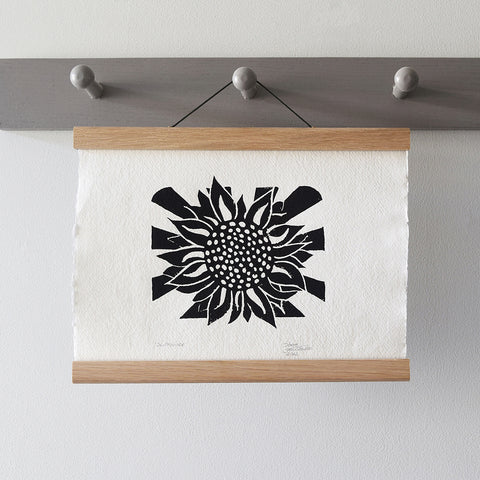 'Sunflower' Charity Art Print - A original linocut handcrafted and hand printed by artist Dorte Januszewski. All profits from each art print will be donated to the Disasters Emergency Committee, Ukraine Humanitarian Appeal.