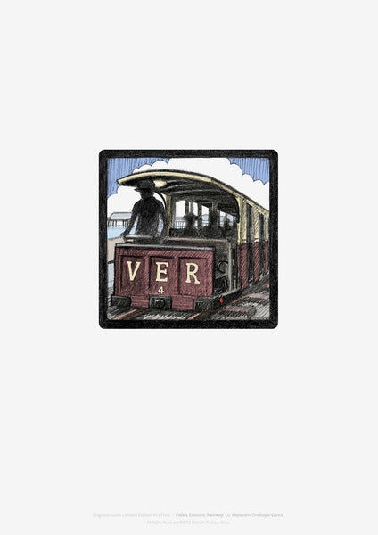 A3 Volk's Electric Railway limited edition fine art print by Malcolm Trollope-Davis