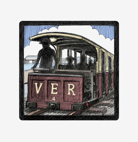 Volk's Electric Railway limited edition Brighton art print by Malcolm Trollope-Davis