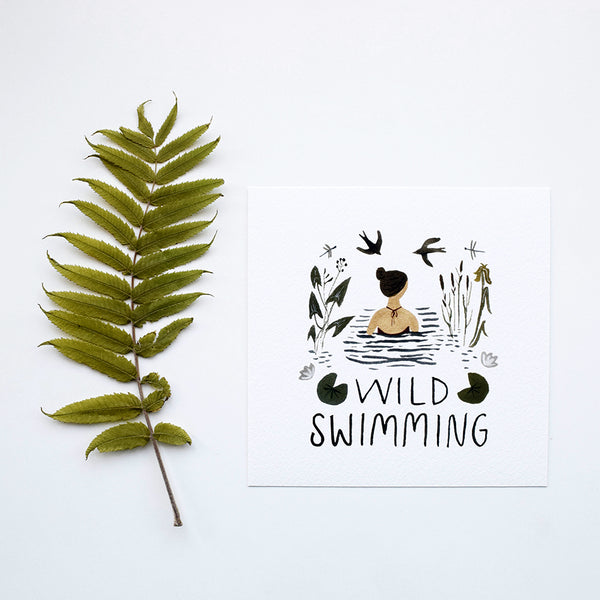‘Wild Swimming’ by Gemma Koomen is a high quality Giclee print featuring one of her beautiful illustrations painted in gouache and ink. The art print is signed and dated on the back.