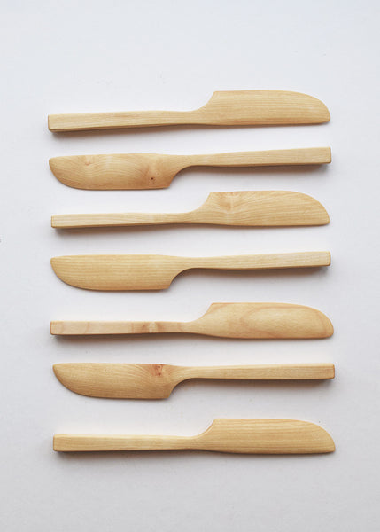 Crafted to sit comfortably in the hand with a simple, modern design, these wooden butter knives by Selwyn House are a joy to use, for morning toast or with bread at the dinner table. Made from English Birch, each knife has its own characteristics and colour varies, as is expected from a natural product. Finished in tung oil, made from the nut of the tung tree.