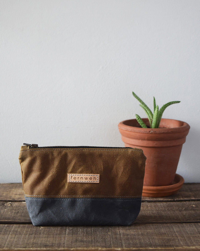 Cotton canvas zipper pouch on sale